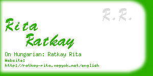 rita ratkay business card